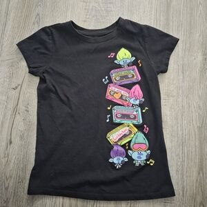 Trolls Black Tee with Neon Graphics